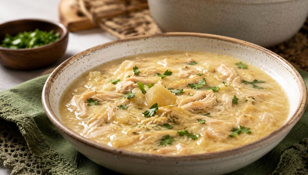 Sopa de mandioca com frango sem glúten